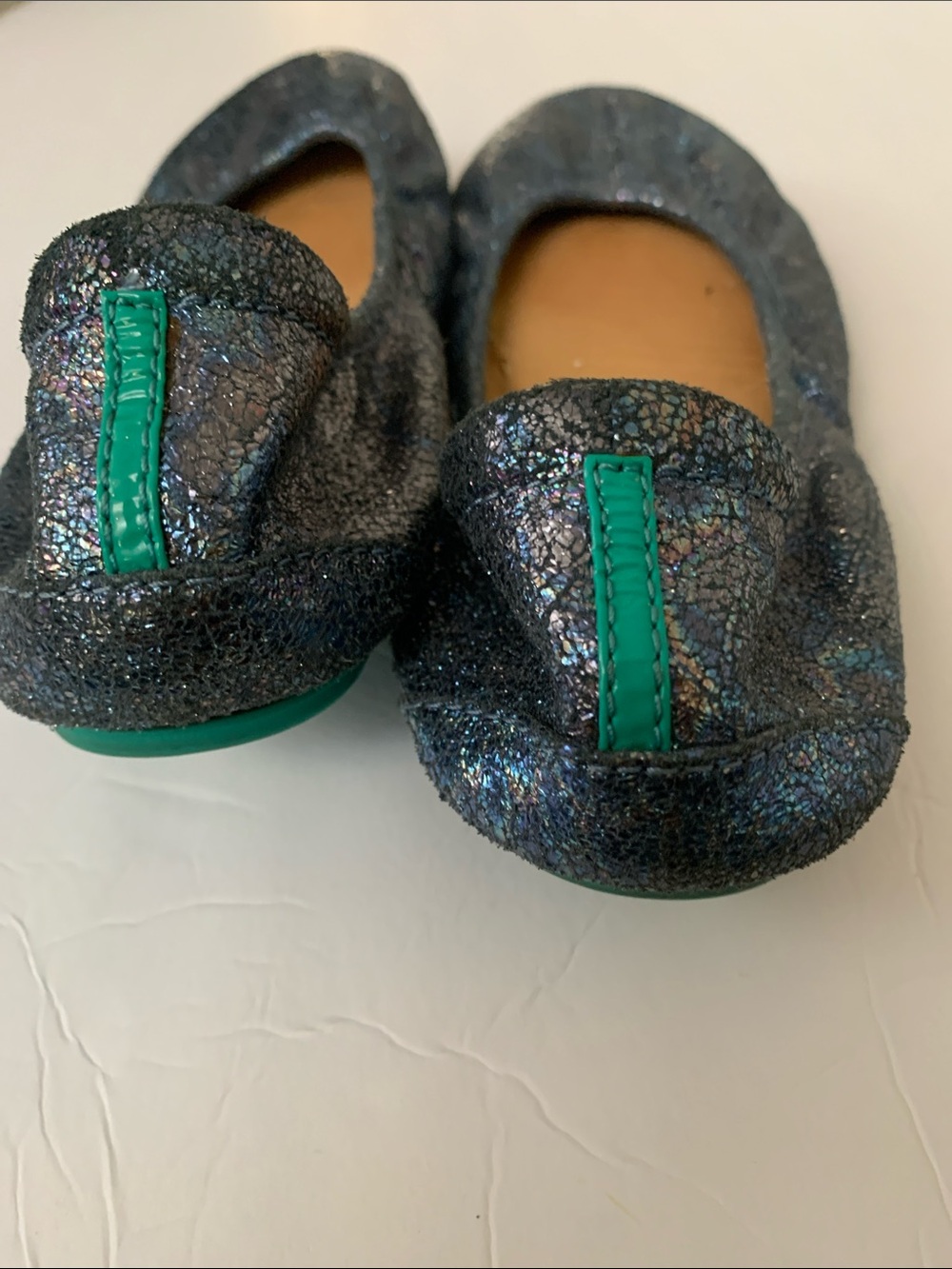 Tieks Women's Iridescent blue Glitter Ballet Flats - Picture 3 of 7